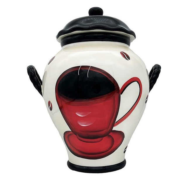 ACK Tuscany Colorful Coffee Bean Collection Cookie Jar with Lid and Rubber Seal, Food Storage Jar, Kitchen Décor, Snack Storage Container for Cookie, Candy