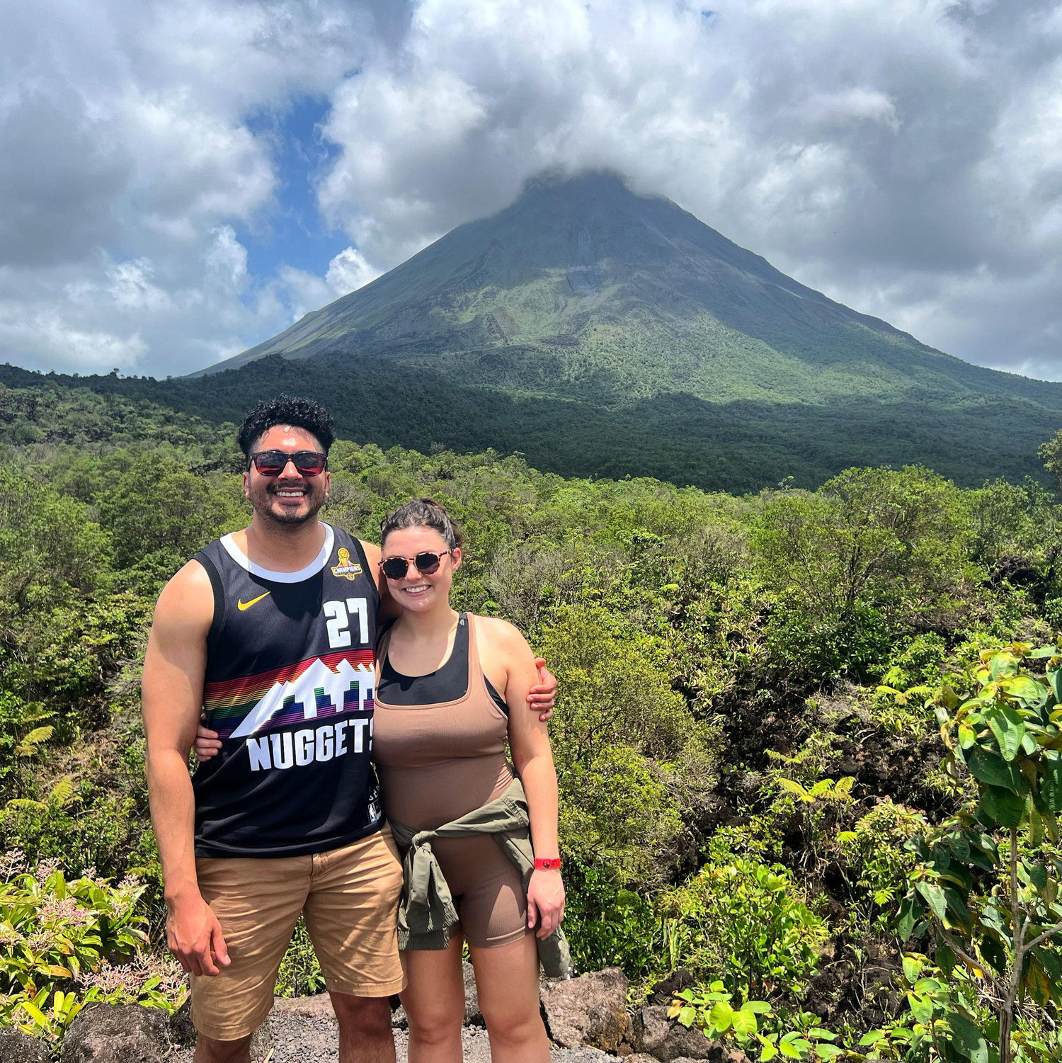Kayla and Jordan at the Arenal Volcano in Costa Rica.