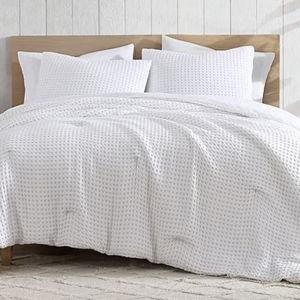 Bamboo Bliss by Royal Heritage Cascade Waffle Weave Comforter Mini Set - KING SIZE