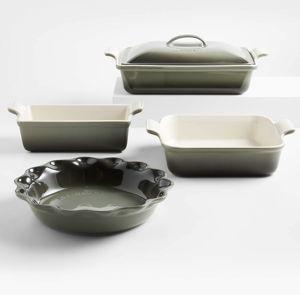 Le Creuset Heritage Nuit 5-Piece Stoneware Bakeware Set + Reviews | Crate & Barrel