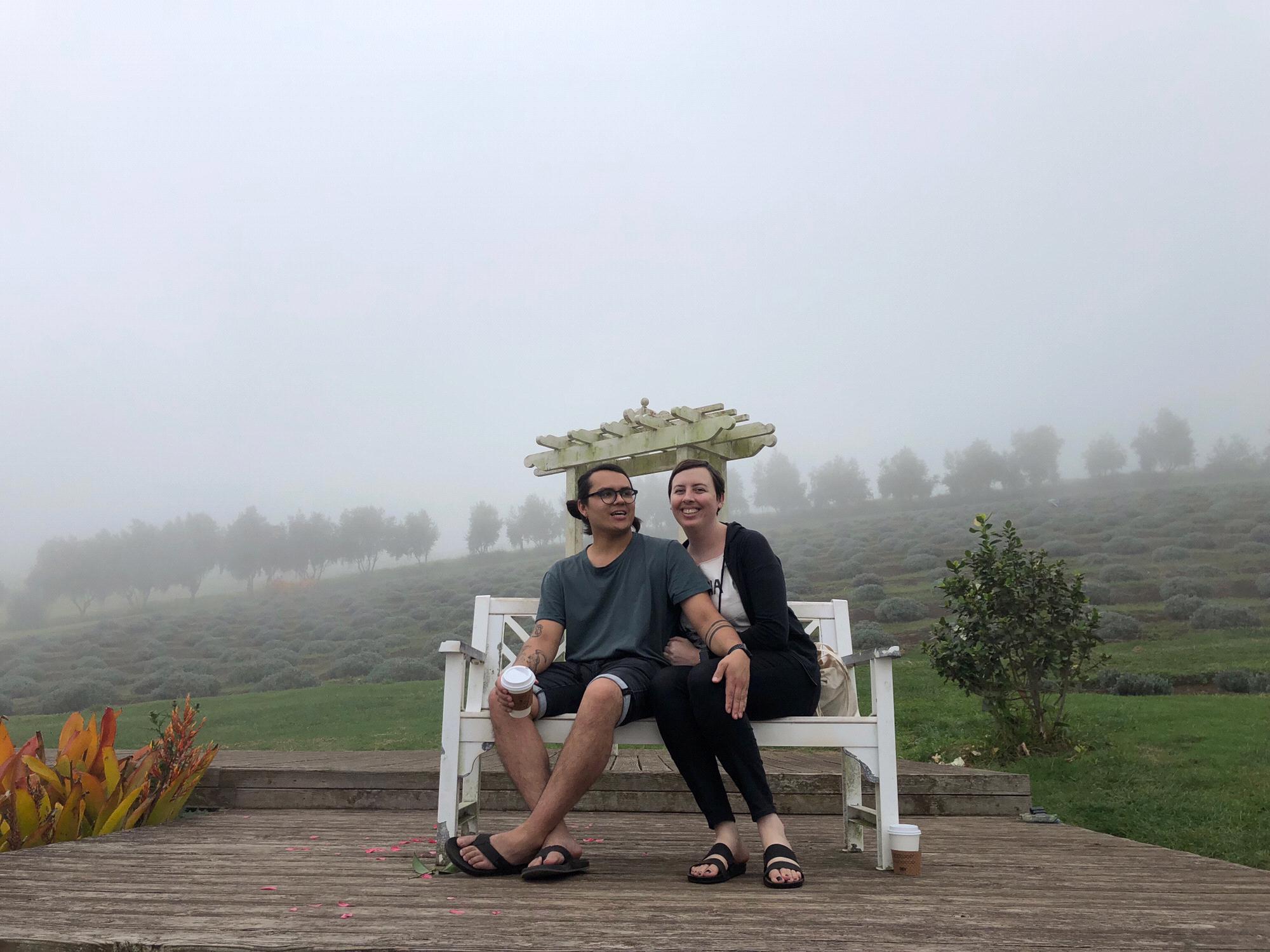 Ali'i Kula Lavender Farm, sipping tea and looking real cute