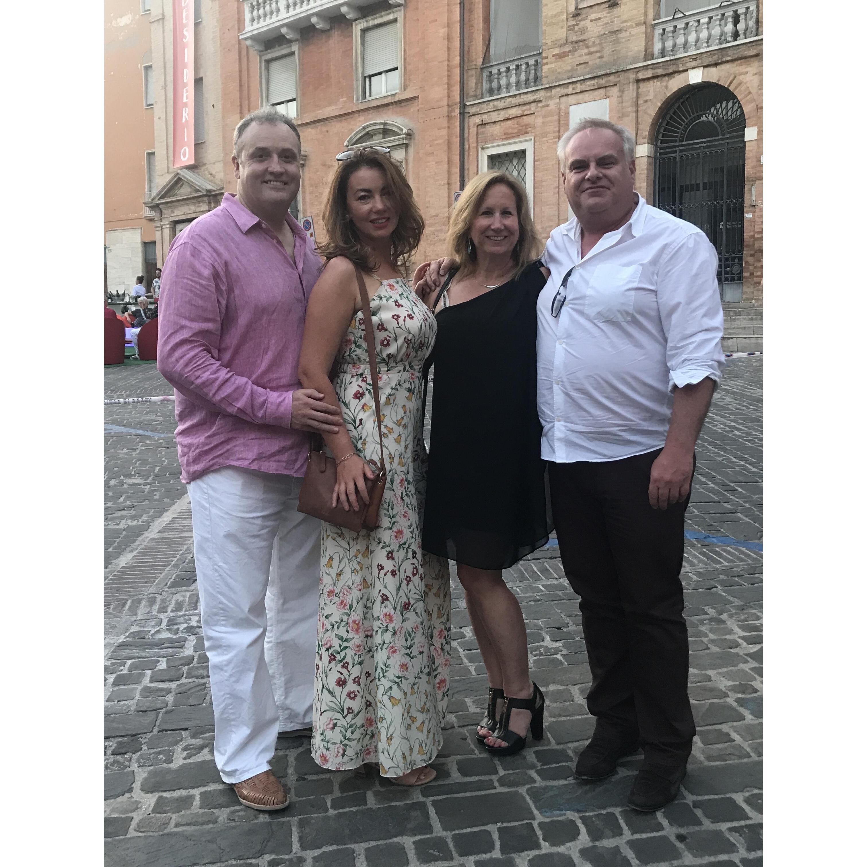 July 2019 going to the opera at the Sferisterio in Macerata where we saw Macbeth with Andy & Anita!