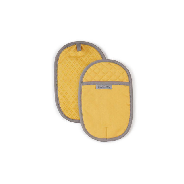 KitchenAid 2pk Cotton Asteroid Pot Holders, Yellow