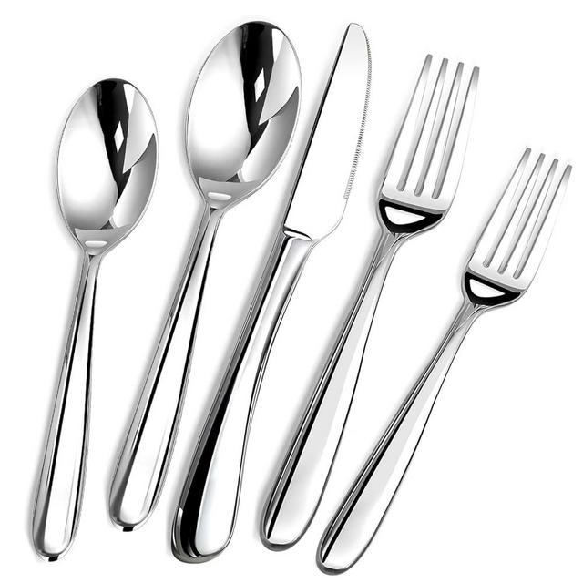 Heavy Duty Silverware Set for 8, 40 Piece Premium Stainless Steel Flatware Utensils Cutlery Set Including Steak Knife Fork and Spoon, Dishwasher Safe, Gift Package for Wedding Housewarming