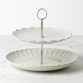 French Perle Scallop 2-Tier Server