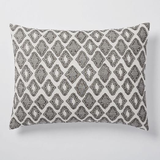 Organic Double Diamond Standard Sham, Slate