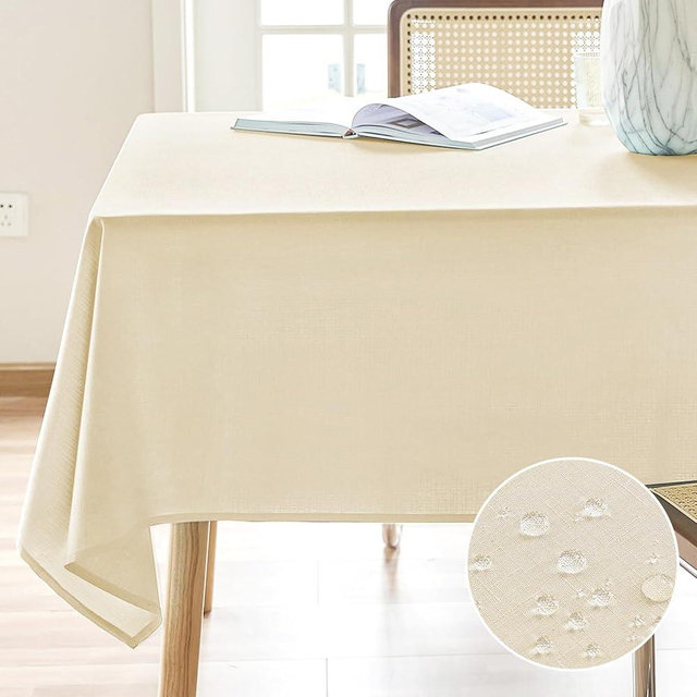 AUSSPVOCT Textured Tablecloth Rectangle 60x120 Water Resistant Spill-Proof Wipeable Table Cloth Wrinkle Free Fabric Dining Table Cover for Birthday Party Farmhouse Spring Kitchen Tablecloths