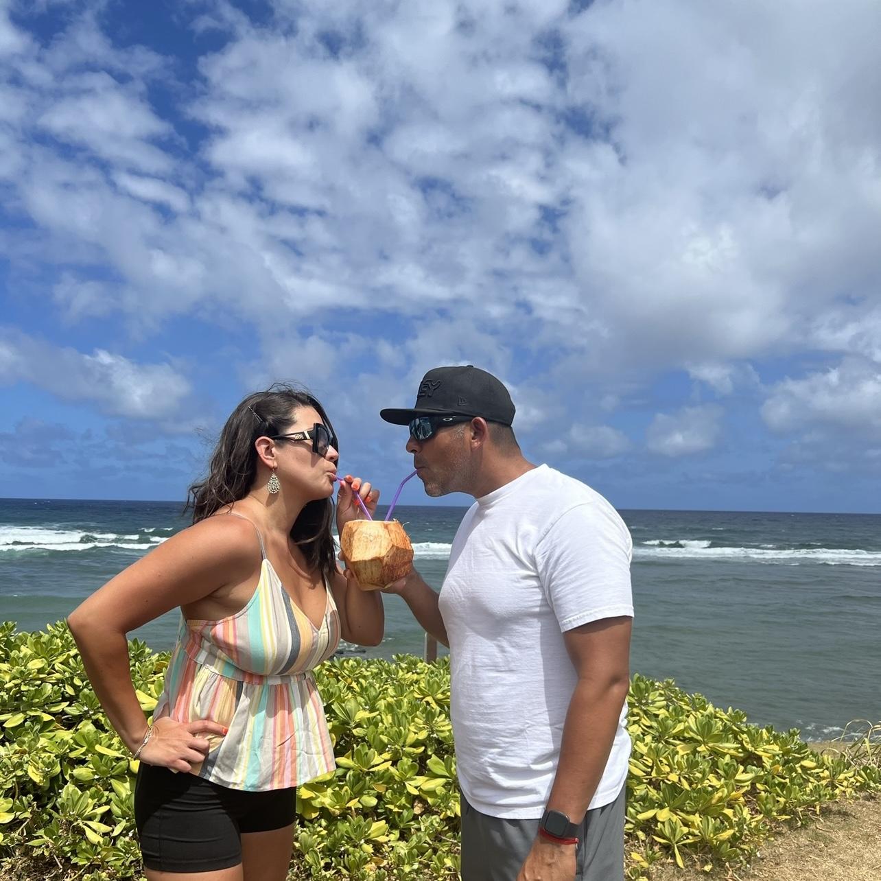 Nothing better than sharing a coconut in Hawaii 🥥