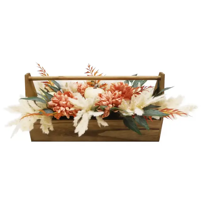 Bee & Willow™ 9.5-Inch Floral Centerpiece with Wooden Crate