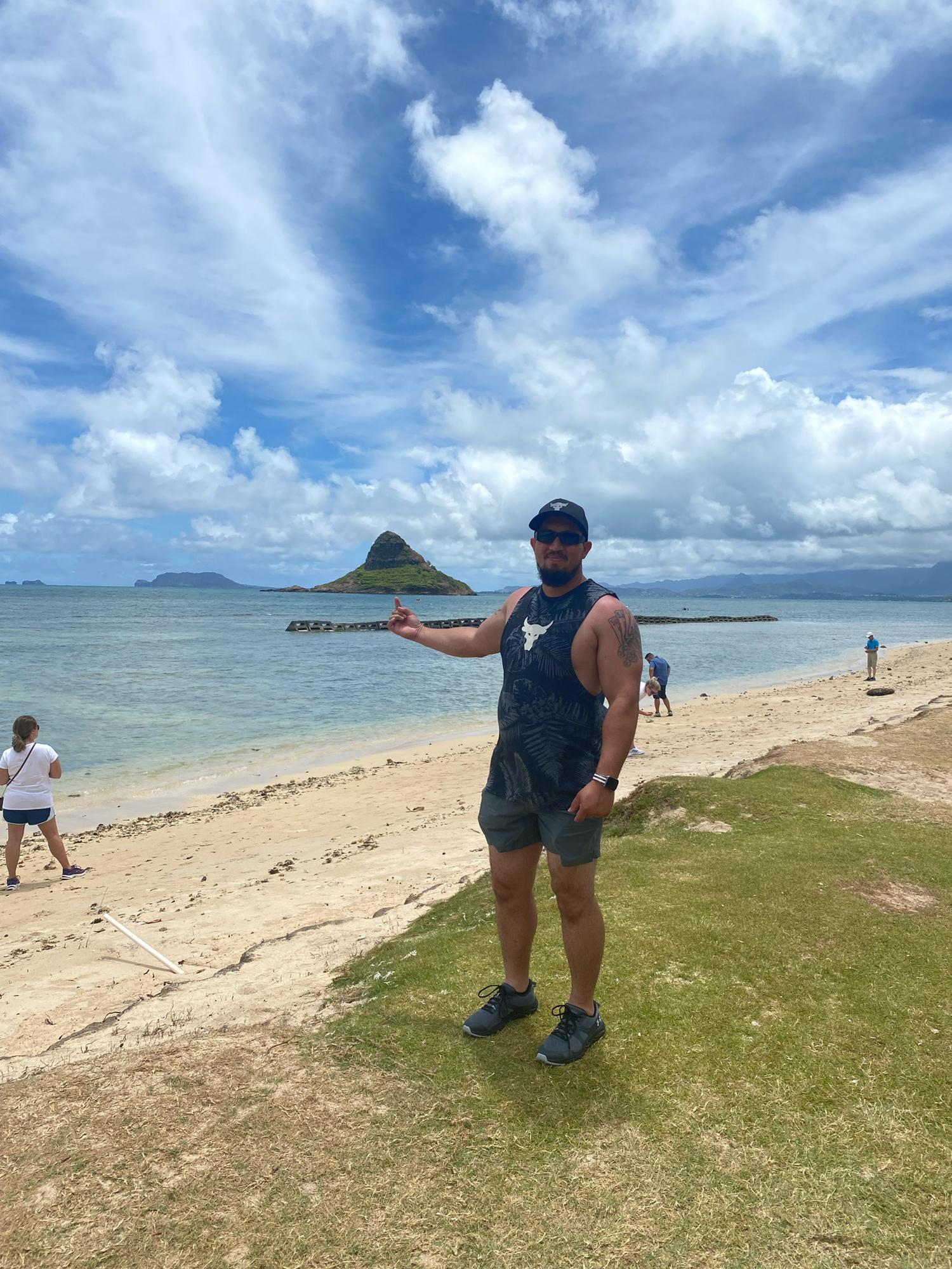 This was a beautiful scenery!!! That is the Chinaman’s Hat at Kāneʻohe Bay, Hawaii.