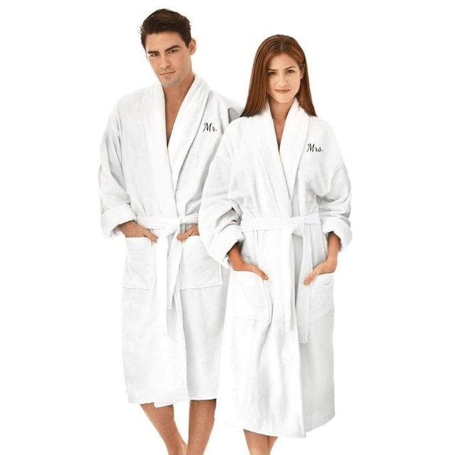 BEN KAUFMAN SALES CO Custom Bathrobes | 2pc Cotton Velour Personalized His and Hers Robes For Couples Monogrammed Bathrobe…
