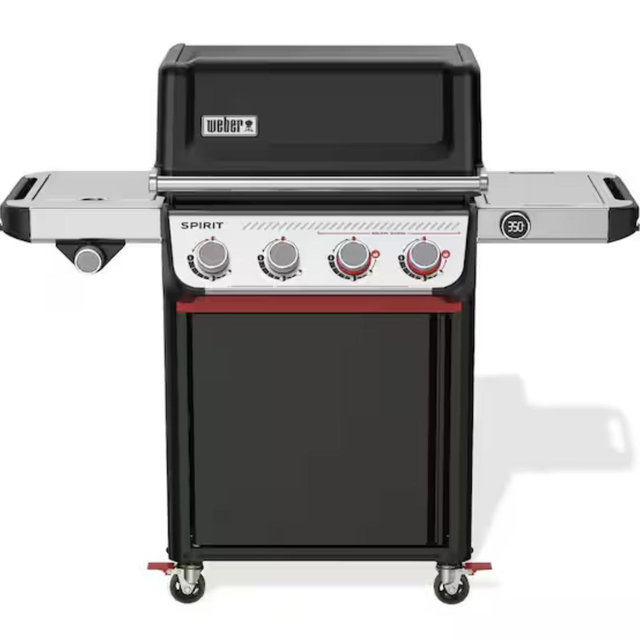 Weber, Propane Spirit EP-435 4-Burner Liquid Propane Gas Grill in Black with Side Burner