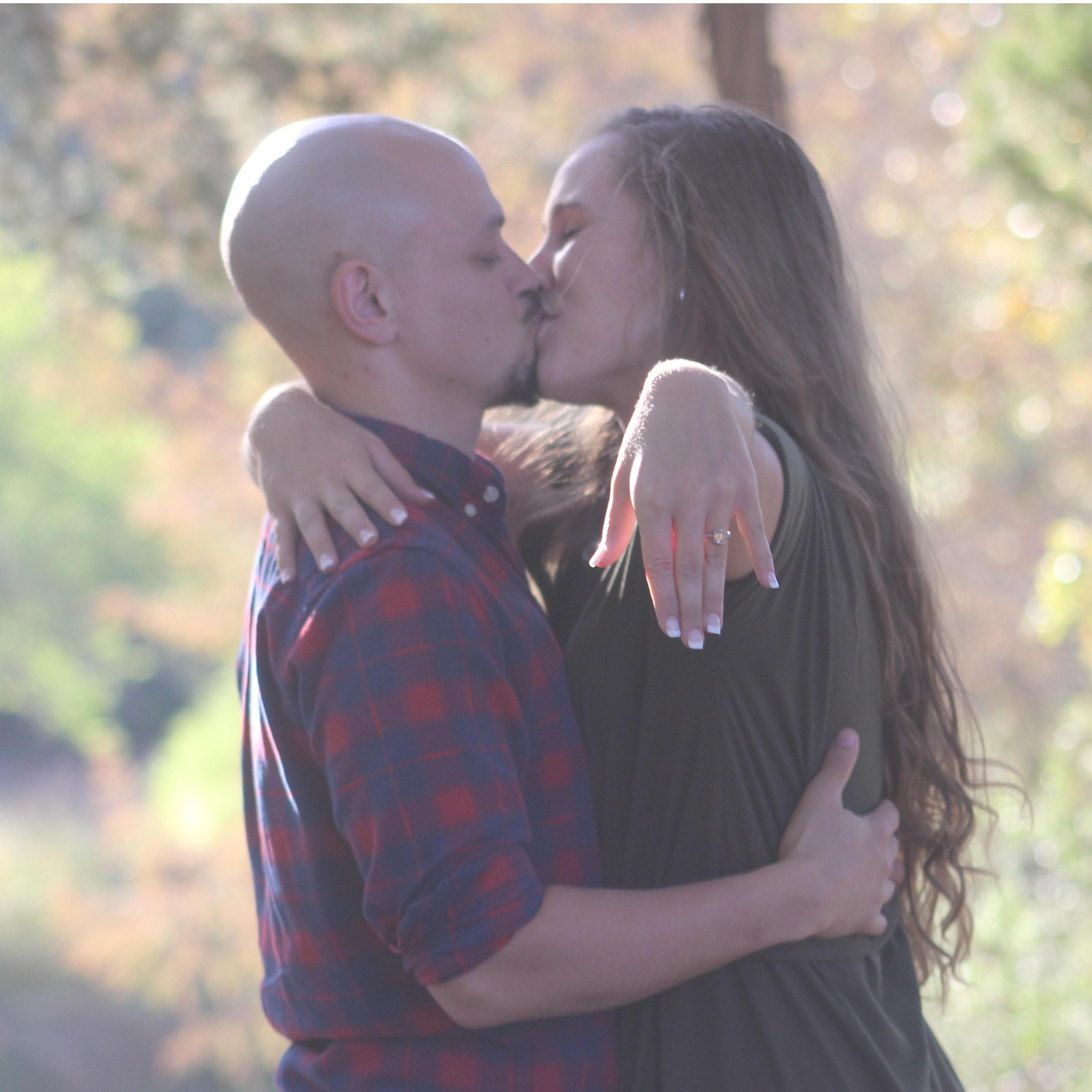 Our first fiancé kiss