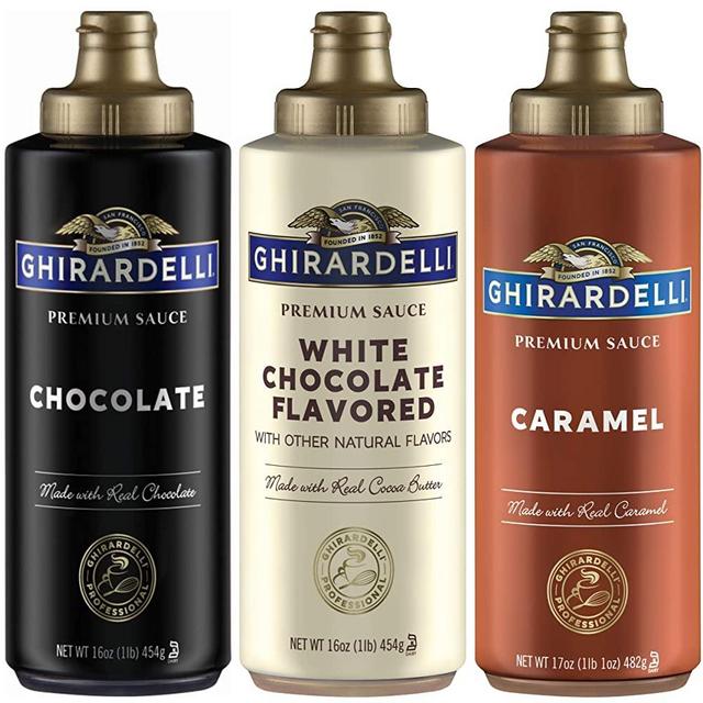 Ghirardelli Squeeze Bottles - Caramel, Chocolate & White Chocolate - Set of 3