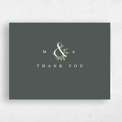 Dark Seaweed, Green Wedding Thank You - Jackson Landscape
