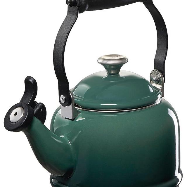 Le Creuset Enamel On Steel Demi Tea Kettle with Metal Finishes, 1.25 qt, Artichaut
