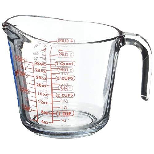 Buy Anchor Hocking 551780L13 Measuring Cup, 1 qt Capacity, Glass, Clear 1  Qt, Clear (Pack of 3)