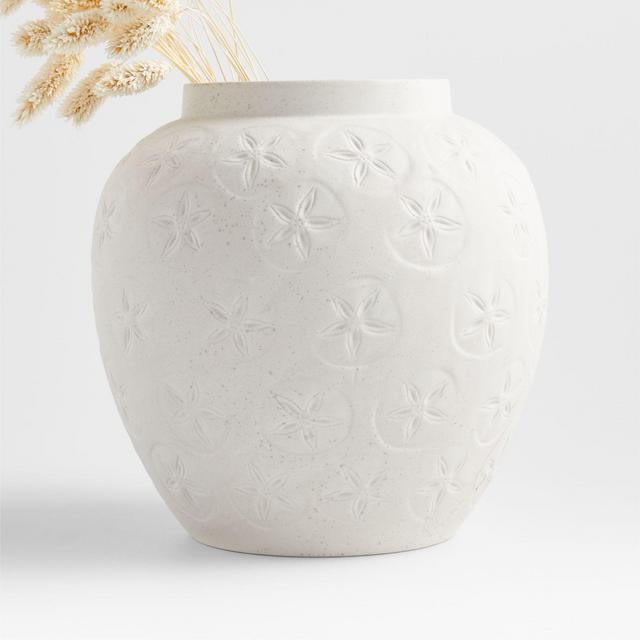Coastal White Vase 9"