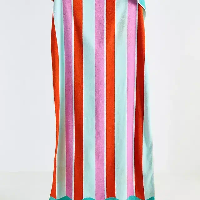 Maeve Cotton Woven Stripe Wavy Edge Beach Towel