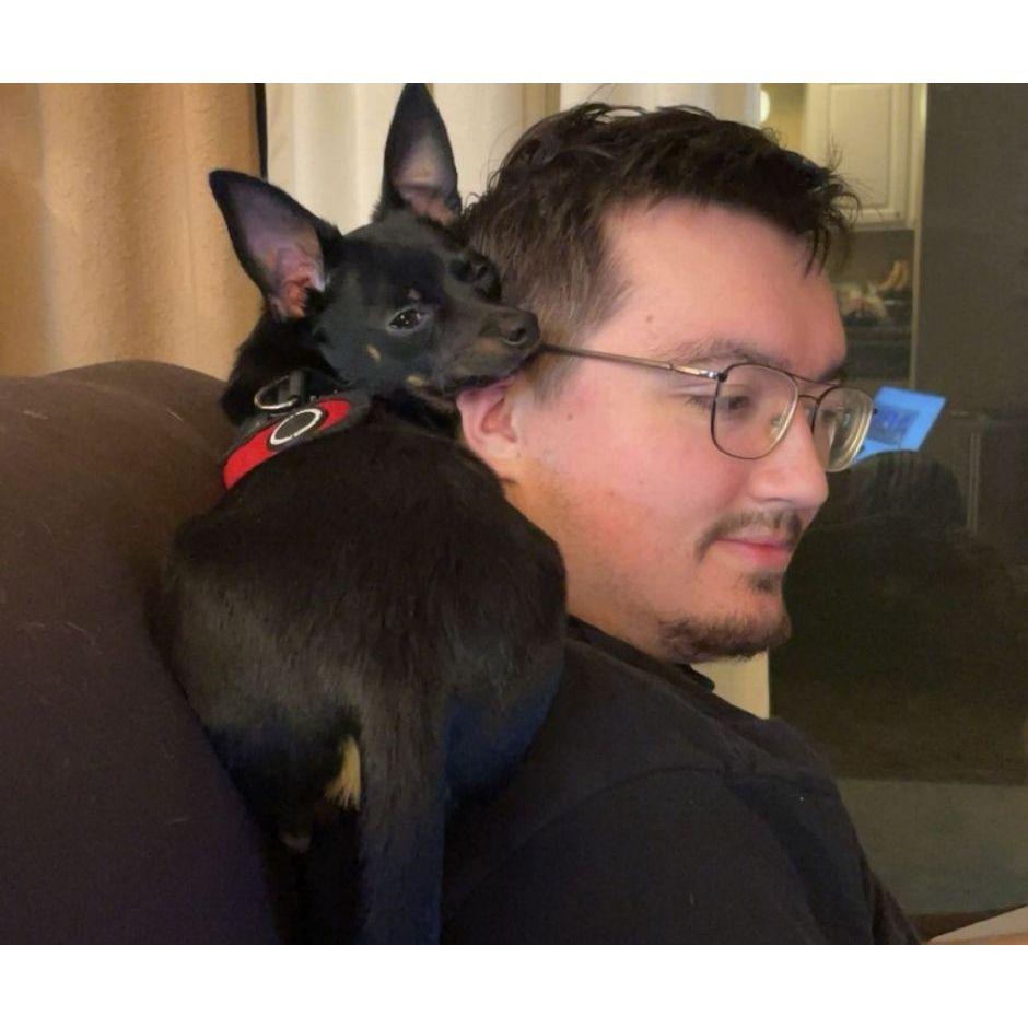 Tippy hanging out with John