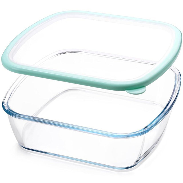 NUTRIUPS 9 x 9 Glass Baking Dish with Lid, 9 x 9 Baking Pan, 2.75QT LARGE and DEEP Baking Dish for Oven (Green, 2.6L)