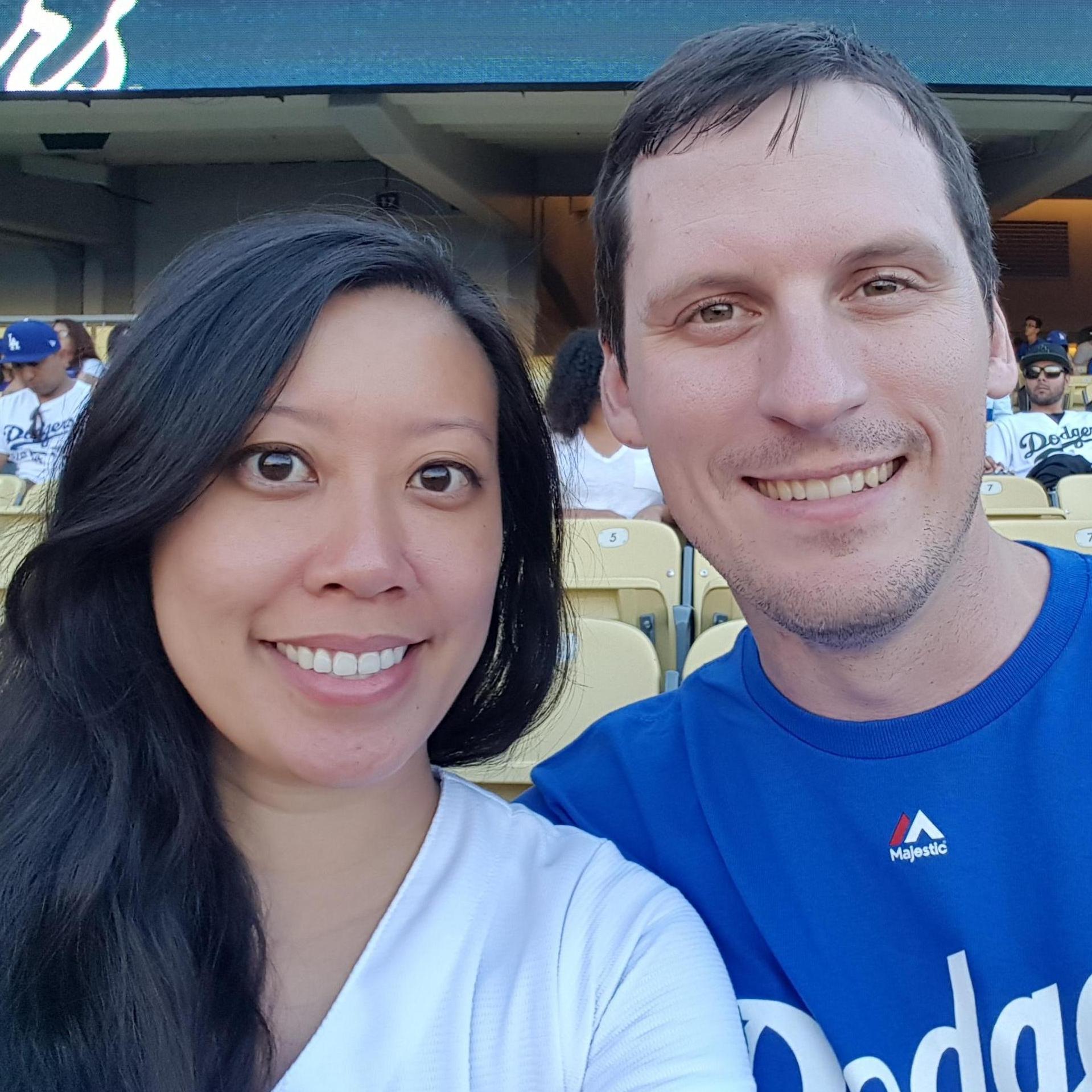 Our first game together at Dodgers Stadium!