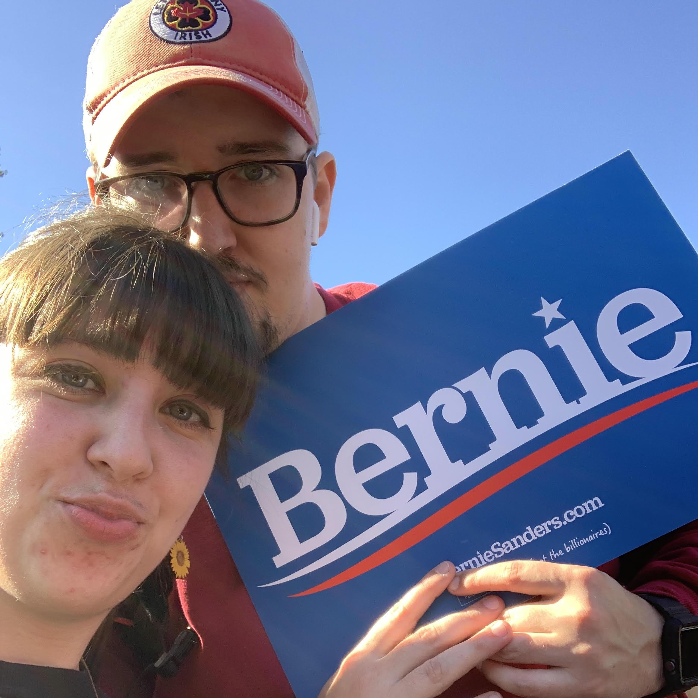 At the Bernie's Back rally in Queens Bridge Park, October 2019.