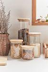 Bamboo And Glass Jar Set