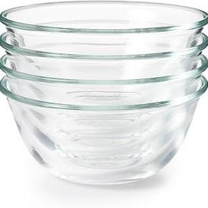 JoyJolt Kitchen Mixing Bowls - 8pc Glass with Lids Set – Neat Nesting Large Bowl Batter Cooking Storage and Big Salad BPA-Free Gray