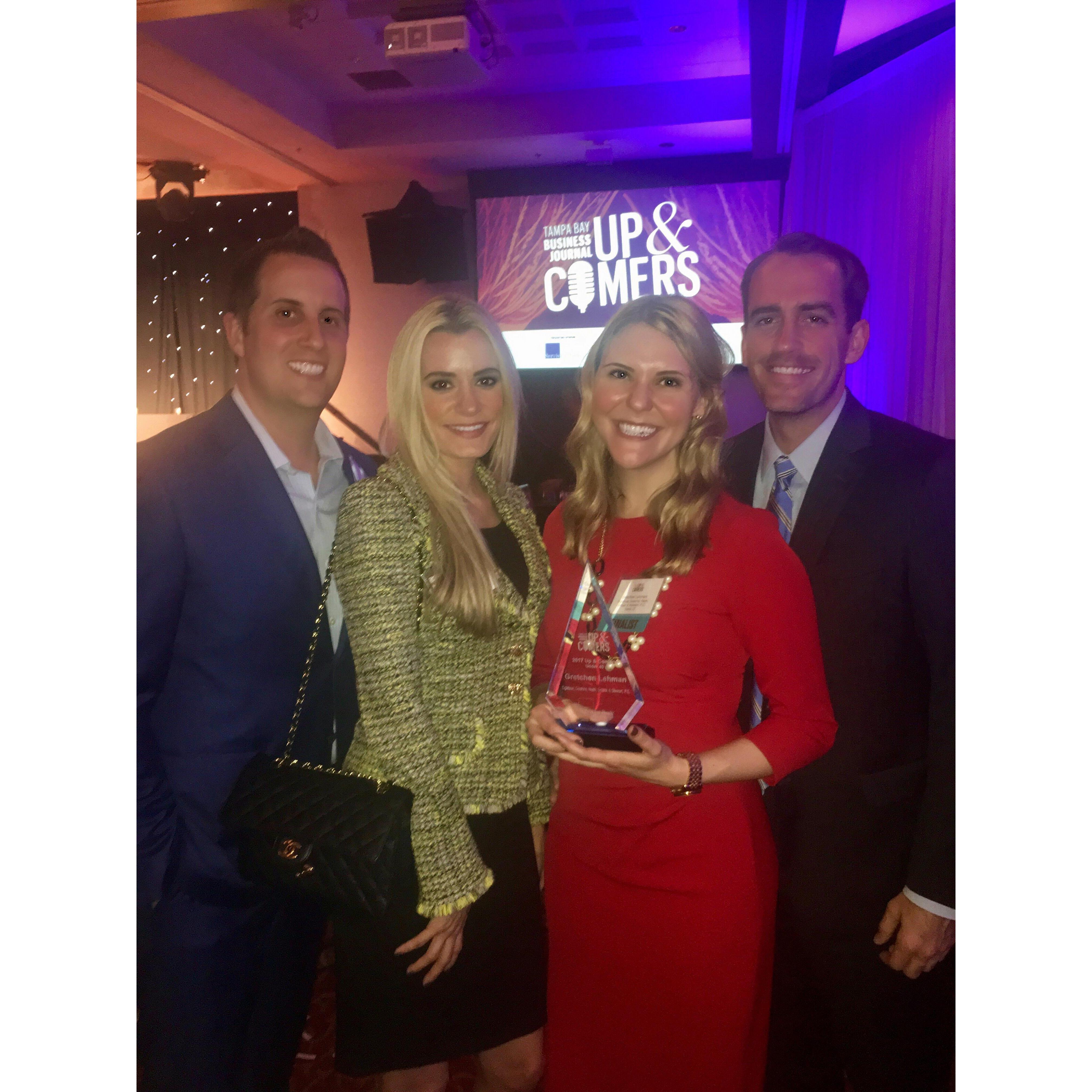 Gretchen was selected for inclusion in the prestigious Tampa Bay Business Journal "40 under 40."