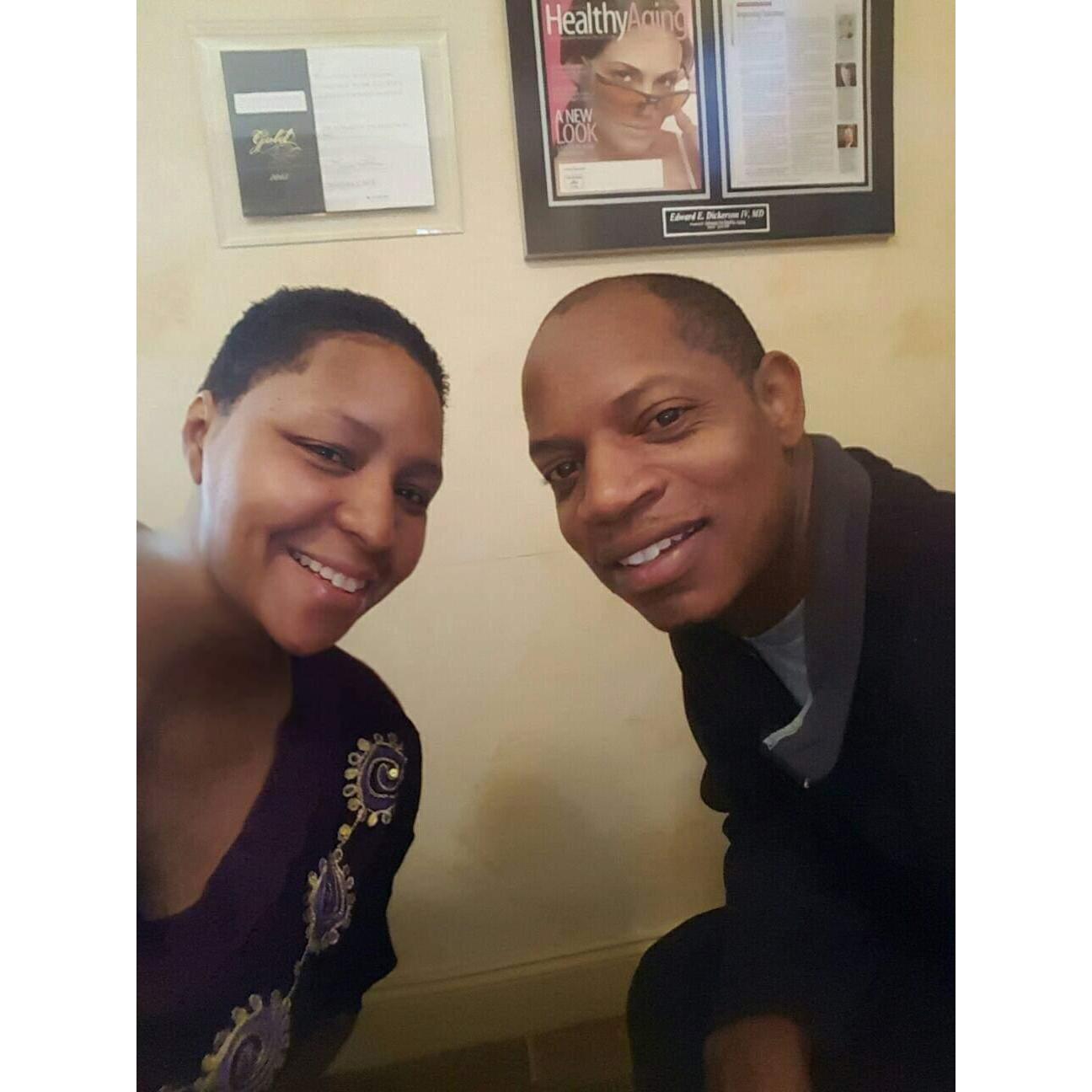 Chemo day!! My honey had my back :)
