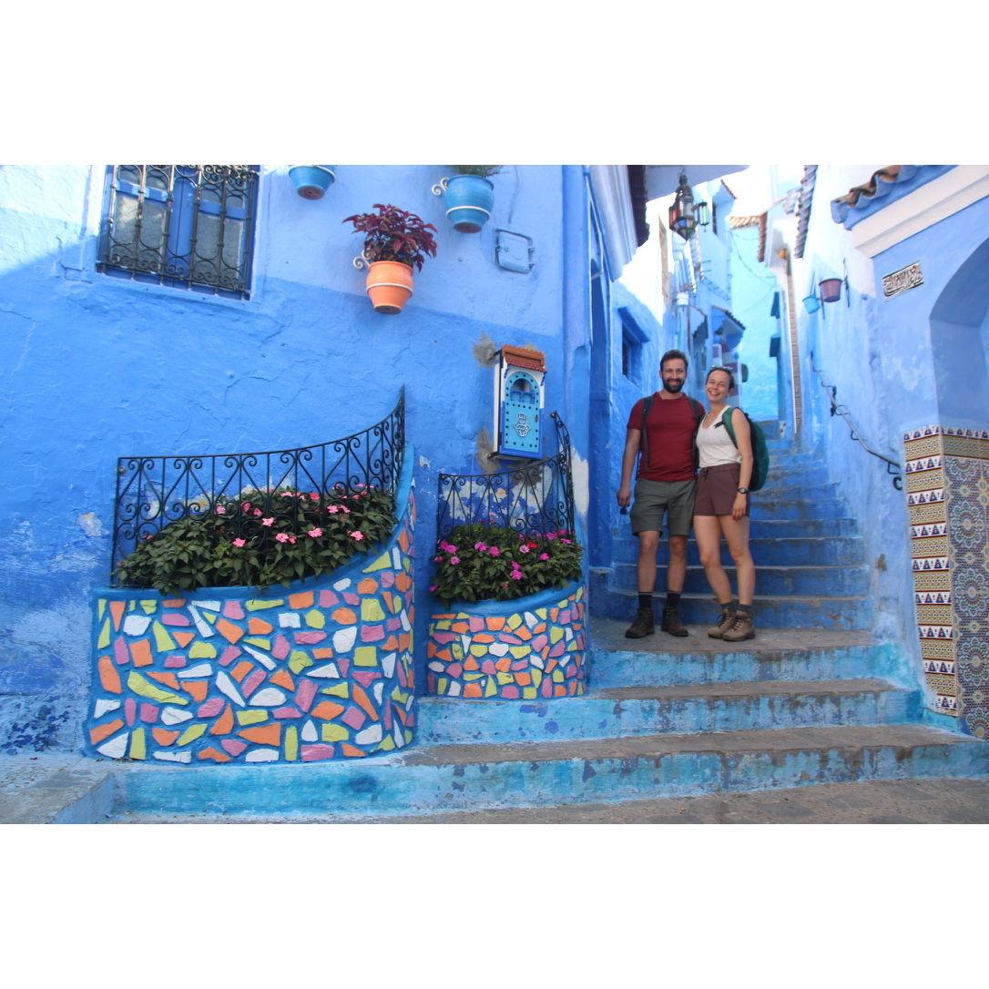 Our first international trip together kicked off in Casablanca followed by Chefchaouen, the blue town. Legend has it the blue wards off evil spirits! Chefchaouen, Morocco, August, 2021