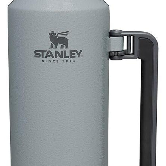 Stanley Classic Legendary Vacuum Bottle 2.0 qt | Wide Mouth with Leakproof Cup Lid | Keep Drinks Hot or Cold | Packable for Travel | Insulated Stainless Steel Thermos | BPA-Free | Hammertone Silver