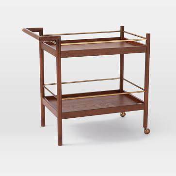 Mid-Century Bar Cart - Walnut