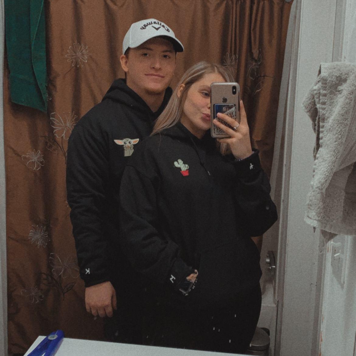We made matching hoodies for our 4 year anniversary!