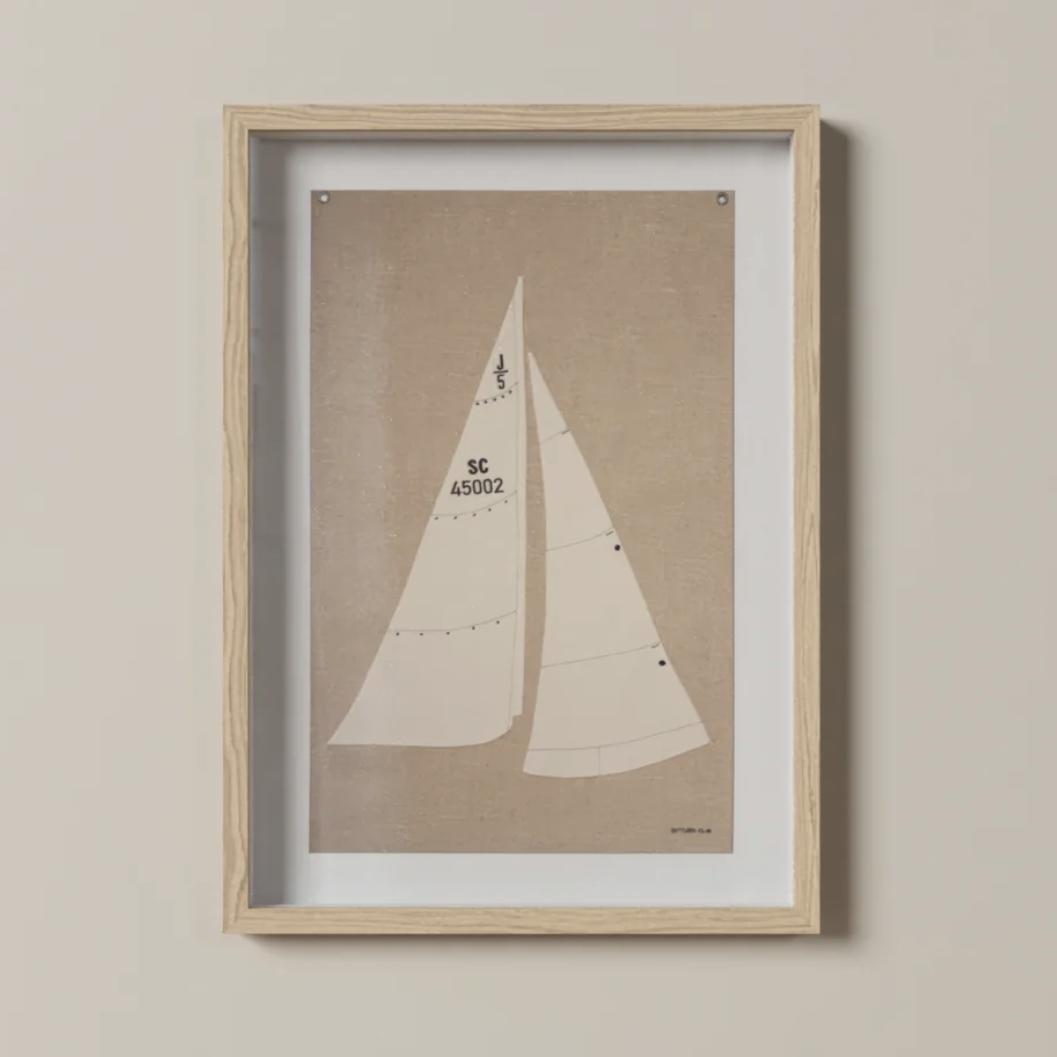 Settlers Sail Flag - Medium, Sand, Wood