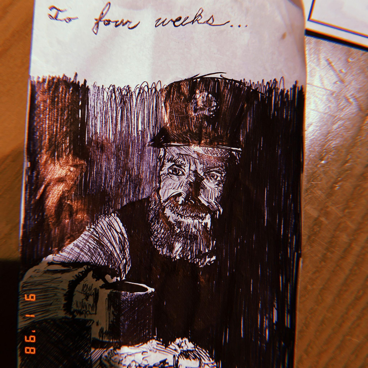 July 2020 | Michael used to draw on receipts when we worked together. I saved them all, and have them framed in our home 💕