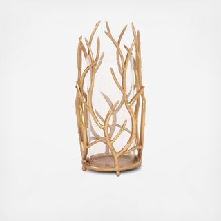 Gold Branches Hurricane Candle Holder