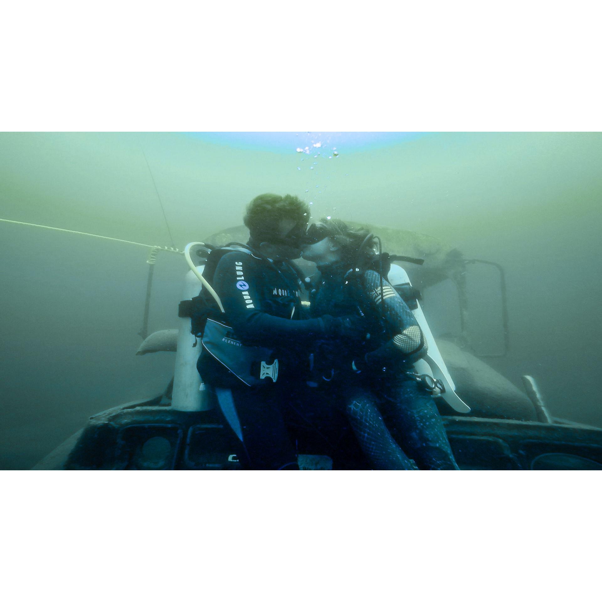 First underwater kis- uh, adventure
