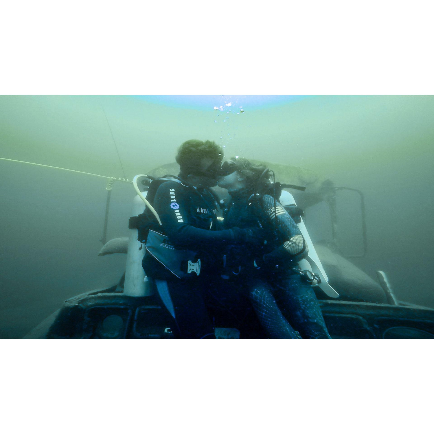 First underwater kis- uh, adventure