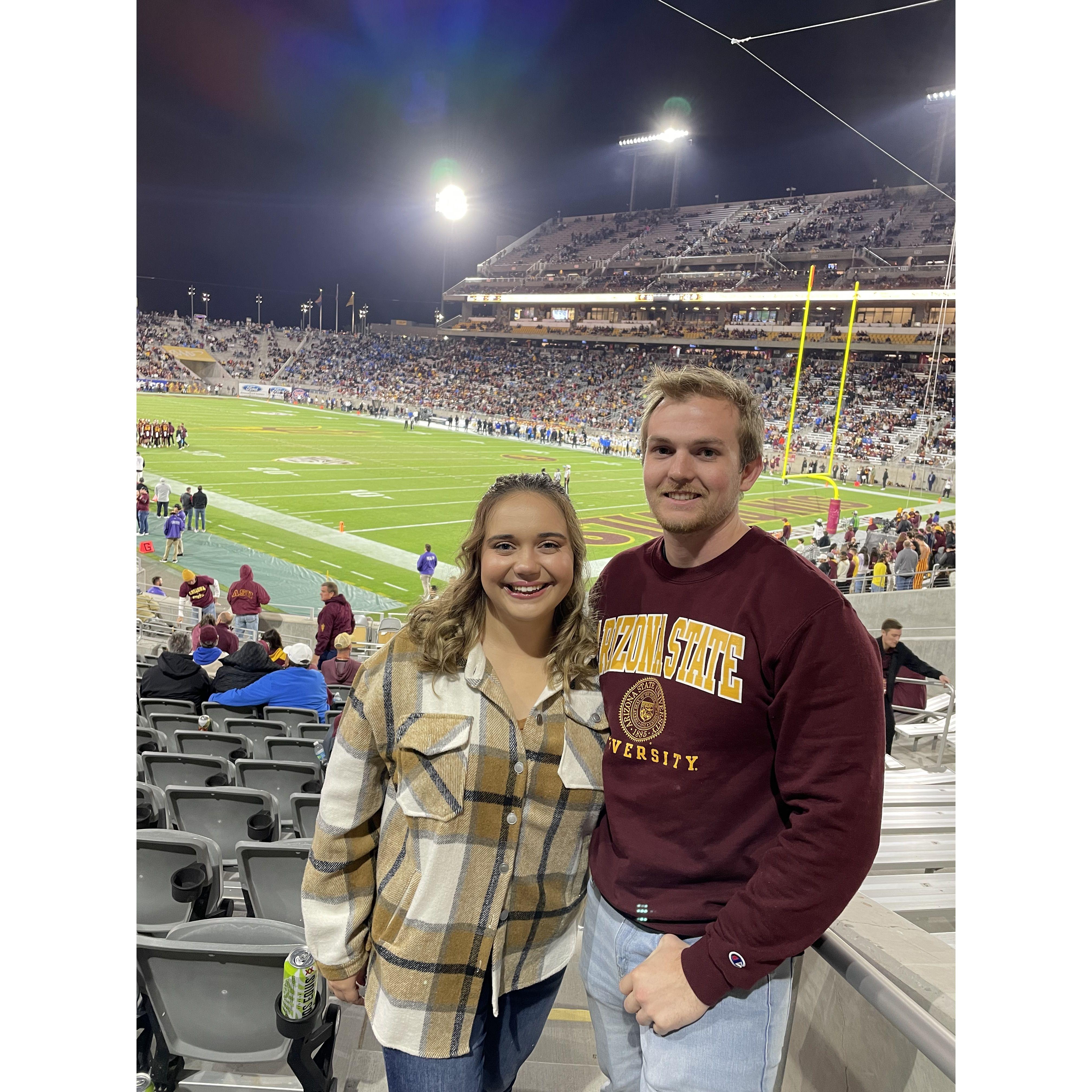 Our first ASU football game together.