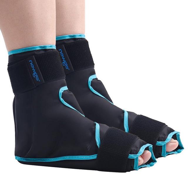 NEWGO Ice Pack Foot Ice Pack Wrap for Plantar Fasciitis, Gel Ice Pack for Ankle Foot Surgery Recovery, Achilles Tendonitis, Broken Foot, Hot Cold Therapy Ice Boot for Ankle Heel Injuries - 2 Pack