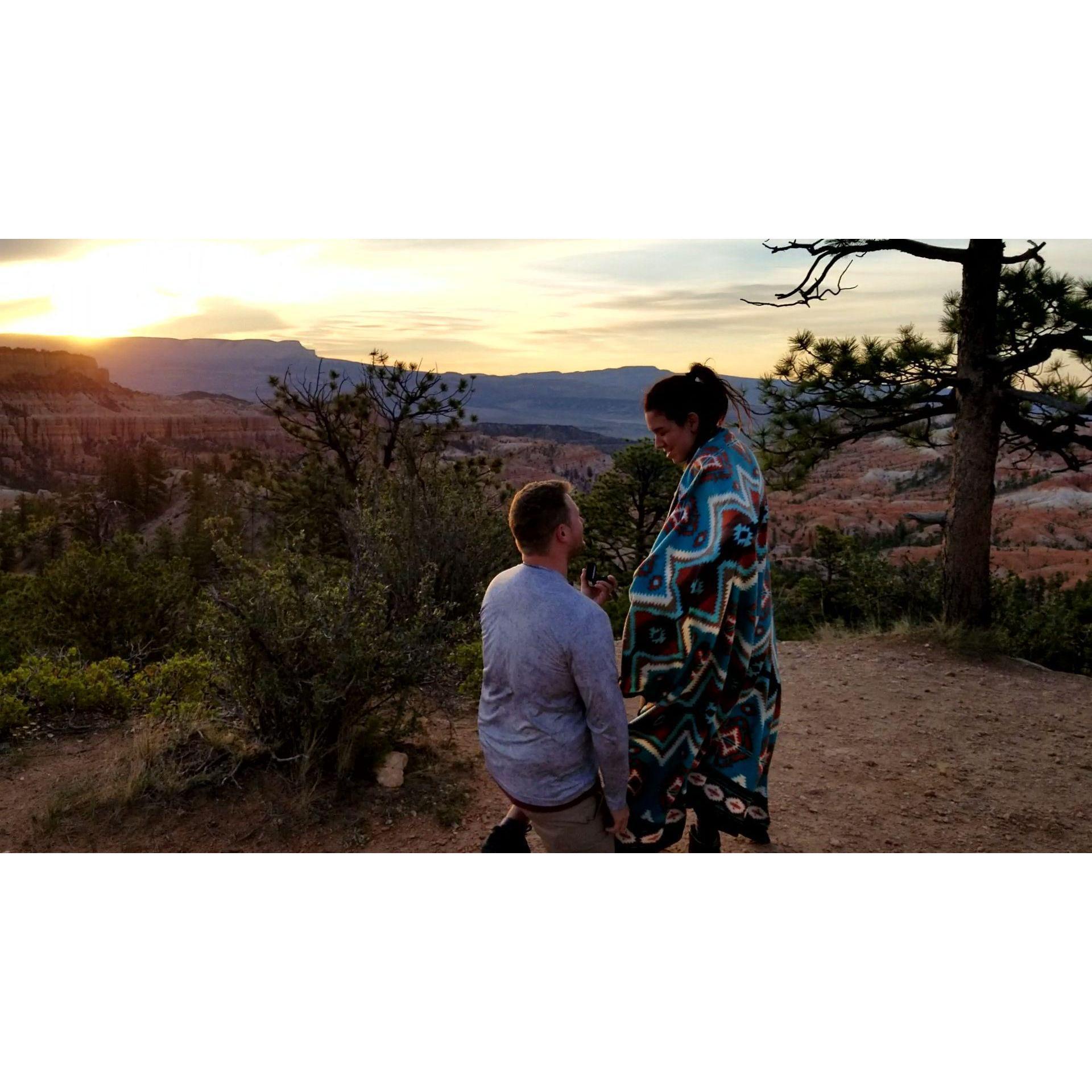 Sunrise proposal at Bryce Canyon National Park