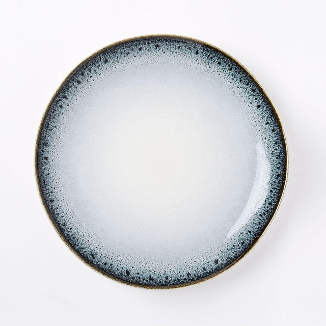 Reactive Glaze Dinner Plate, Black + White, Individual