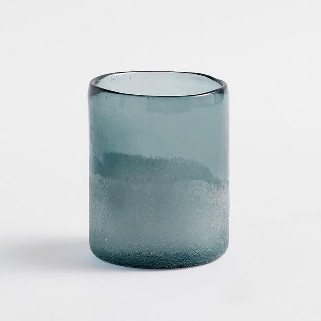 Montauk Frosted Votives, Indigo/Partially Frosted, Small, 3"x3.75"