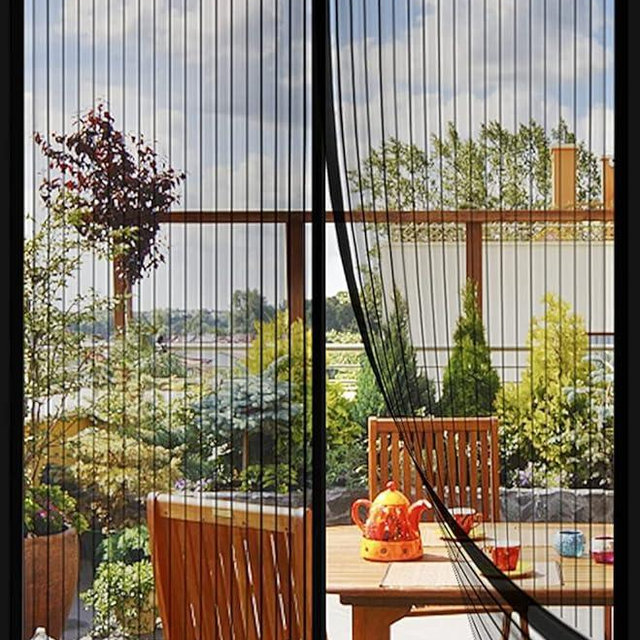 Magnetic Screen Door, Keep Bugs Out, Pet & Kid Friendly，Works with Front Doors, Sliding Doors,Fit Door Size 34 x 78 Inches ‎Black