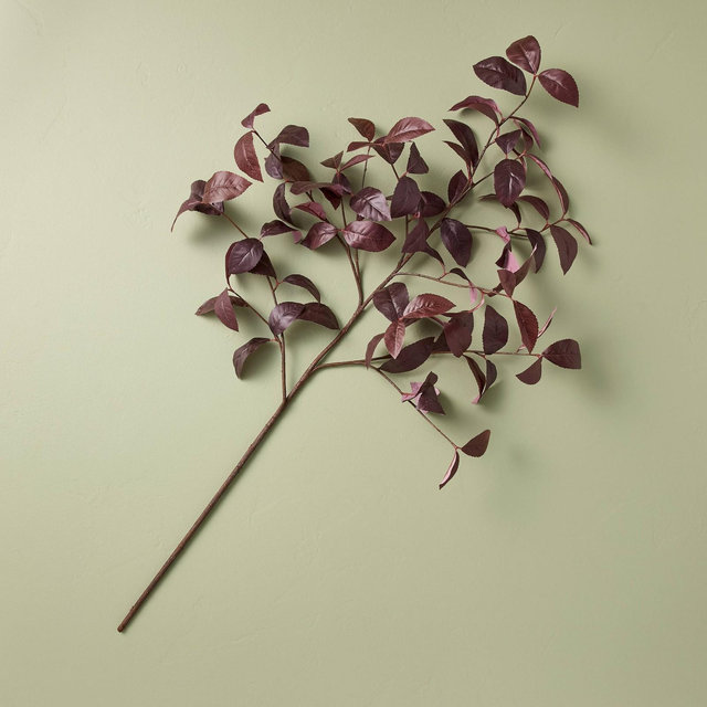 42" Black Plum Leaf Artificial Fall Stem - Hearth & Hand™ with Magnolia