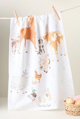 Easter Bunny Try Outs Dish Towel