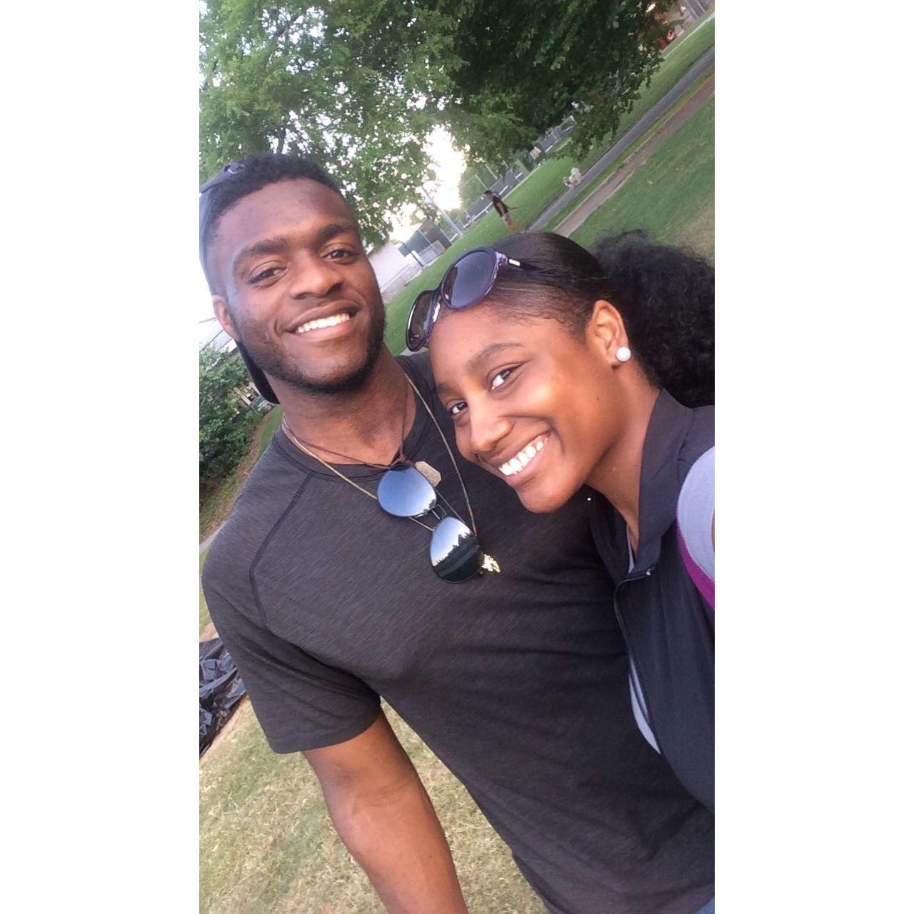 One of our first few dates - picnic at Piedmont Park