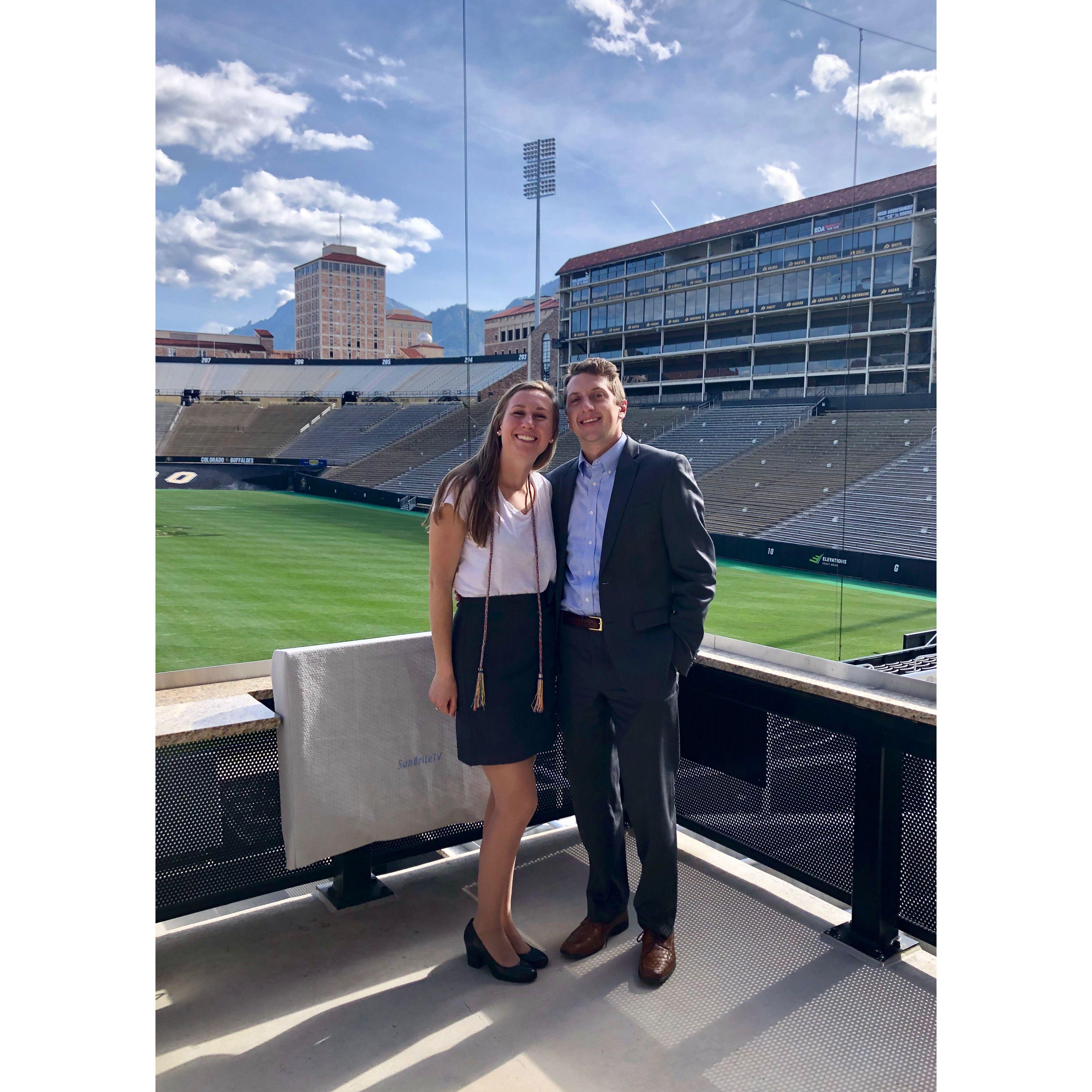 Spring '19 Kris' Business Minor Grad at Folsom Field